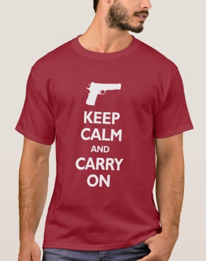 Keep Calm And
                          Carry On Gun Rights, White - T-Shirt